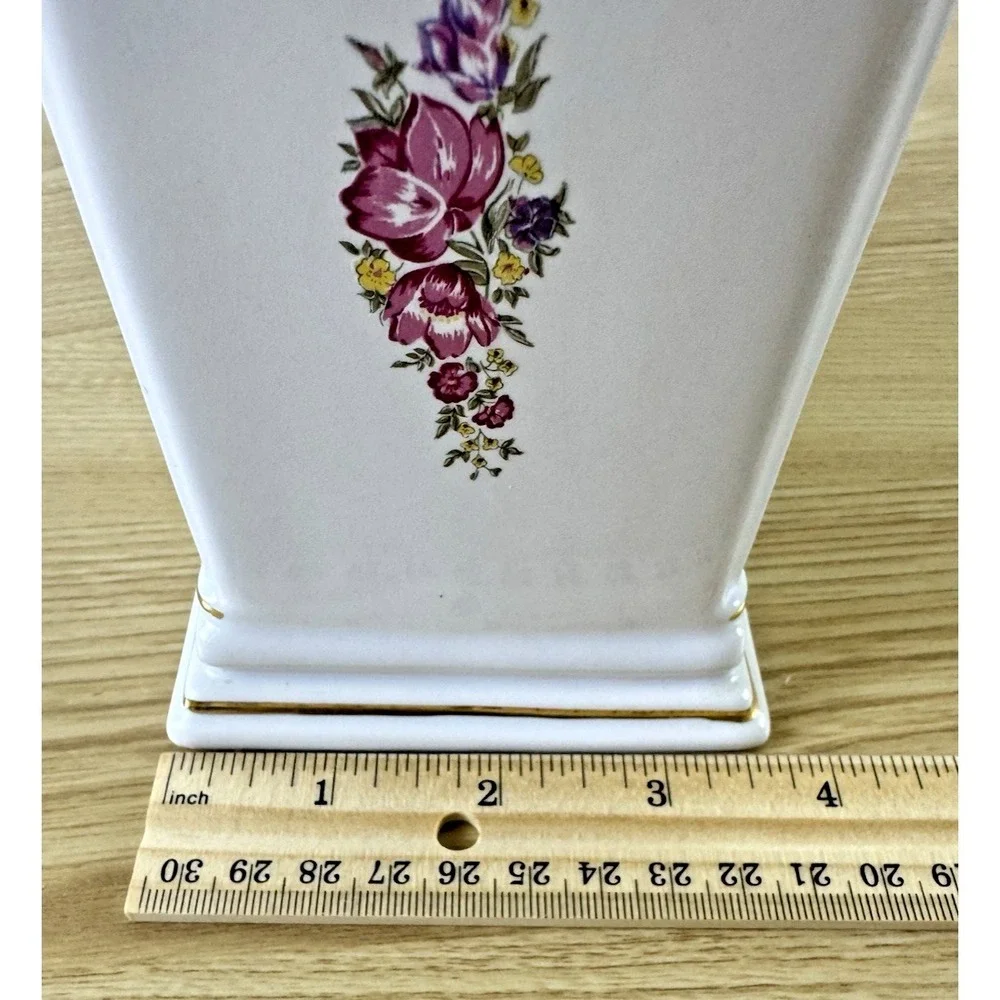 1993 PS Limited Edition Porcelain Mantel Clock Hidden Storage Floral Gold